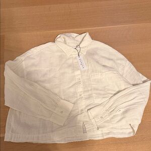 Velvet Graham & Spencer Cream Gauze Button-Front Shirt